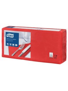   Szalvéta, 1/4 hajtogatott, 3 rétegű, 32,5x32,8 cm, Advanced, TORK "Soft Lunch", vörös (KHH518)