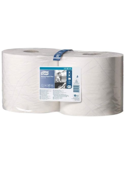 Törlőpapír, tekercses, 26 cm átmérő, W2 rendszer, 2 rétegű, TORK "Plusz", fehér (KHH532)