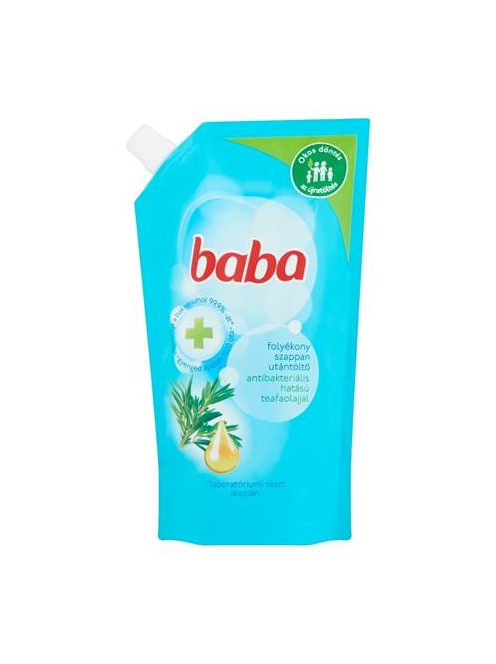 Folyékony szappan utántöltő, 0,5 l, BABA, teafaolajjal (KHH637)