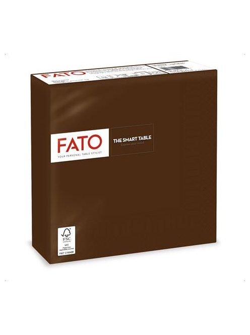 Szalvéta, 1/4 hajtogatott, 33x33 cm, FATO "Smart Table", csokoládé barna (KHH658)
