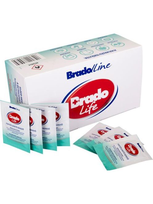 Fertőtlenítő kendő, 100 db, BRADOLIFE (KHH690)