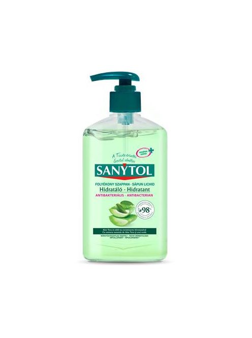 Antibakteriális folyékony szappan, 250 ml, SANYTOL "Hidratáló", aloe vera és zöld tea (KHH735)