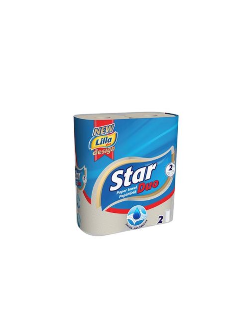 Háztartási papírtörlő, 2 rétegű, 2 tekercses, "Star Duo" (KHHVP027)