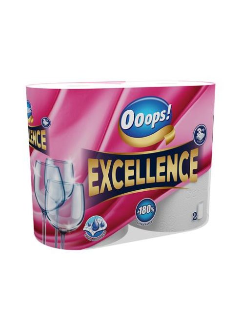 Háztartási papírtörlő, 3 rétegű, 2 tekercses, OOOPS "Excellence" (KHHVP058)