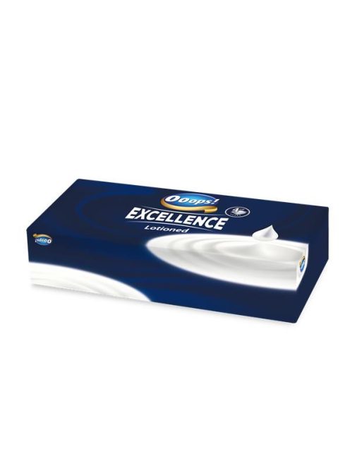 Papír zsebkendő, dobozos, 4 rétegű, 80 db, OOOPS "Excellence Lotioned" (KHHVP059)