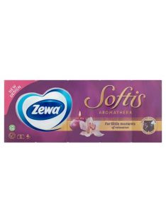  Papír zsebkendő, 4 rétegű, 10x9 db, ZEWA "Softis", aromatherapia (KHHZ11)