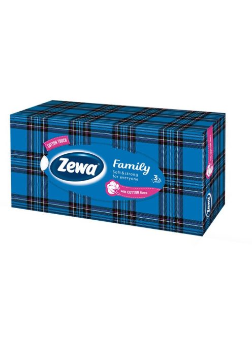 Kozmetikai kendő, 3 rétegű, 90 db, ZEWA "Family" illatmentes (KHHZ12)