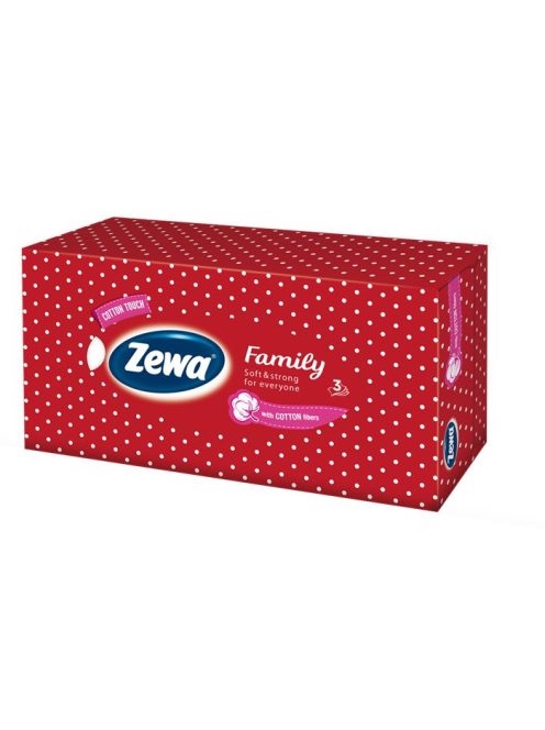 Kozmetikai kendő, 3 rétegű, 90 db, ZEWA "Family" illatmentes (KHHZ12)