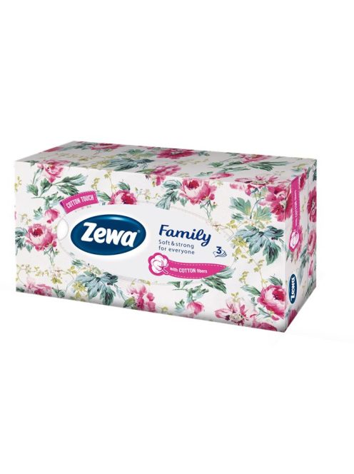 Kozmetikai kendő, 3 rétegű, 90 db, ZEWA "Family" illatmentes (KHHZ12)