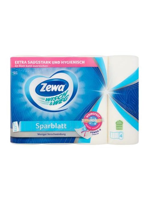 Háztartási papírtörlő, 2 rétegű, 4 tekercses, ZEWA "Wisch&Weg sparblatt" (KHHZ32)