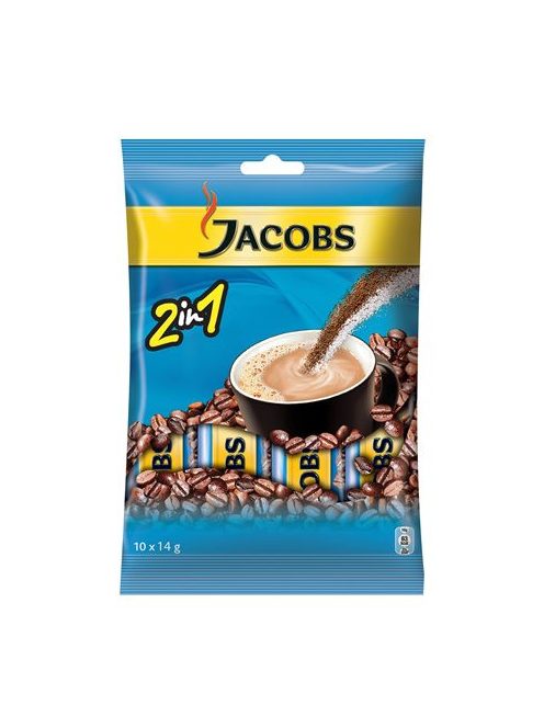 Instant kávé stick, 10x14 g, JACOBS "2in1" (KHK457)