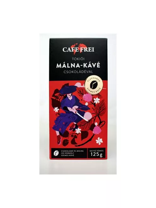 Kávé, pörkölt, szemes, 125 g, CAFE FREI "Tokiói csokoládés-málna" (KHK490)