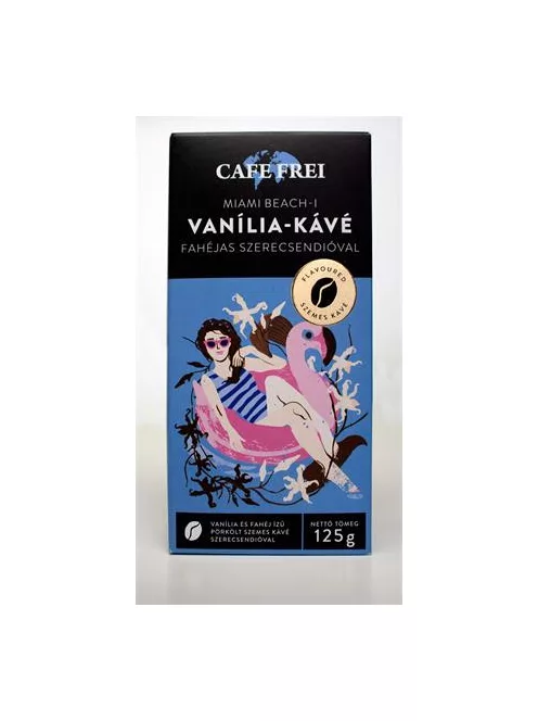 Kávé, pörkölt, szemes, 125 g, CAFE FREI "Miami vanília" fahéjjal és szerecsendióval (KHK534)