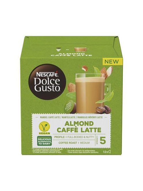 Kávékapszula, 12 db, vegán, NESCAFÉ DOLCE GUSTO "Almond Caffé Latte" (KHK818)