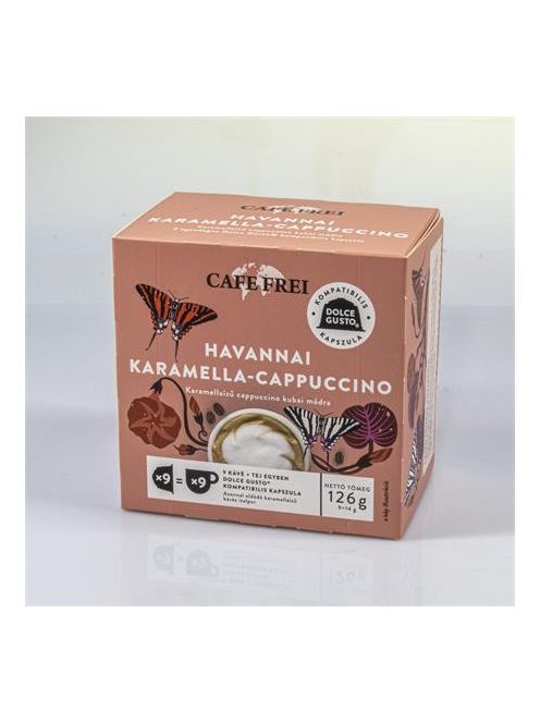Kávékapszula, Dolce Gusto kompatibilis, 9 db, CAFE FREI "Havannai karamella-cappuccino" (KHK847)