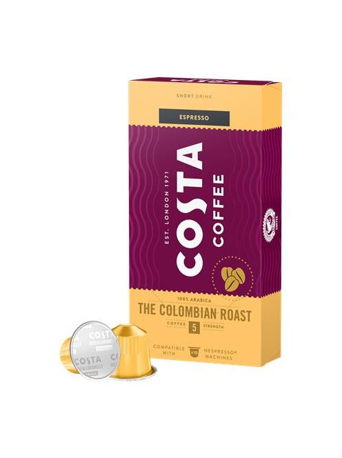 Kávékapszula, Nespresso® kompatibilis, 10 db, COSTA, "The Colombian Roast" (KHK858)