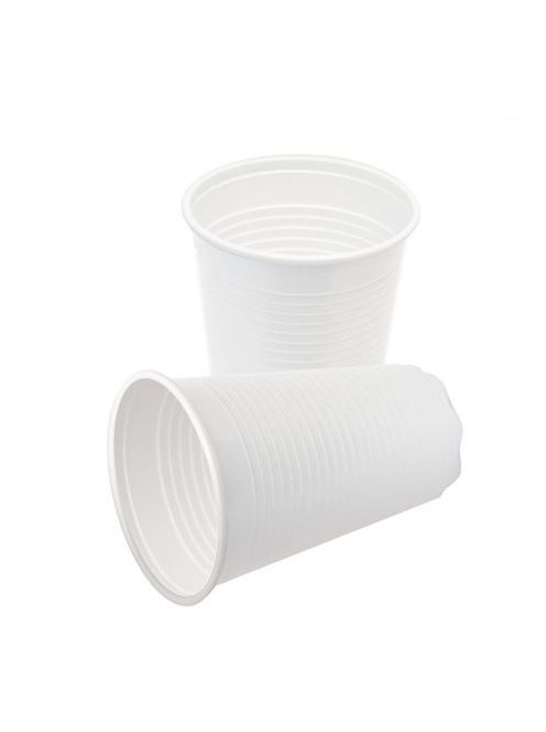 Műanyag pohár, 2,3 dl, fehér (KHMU010)