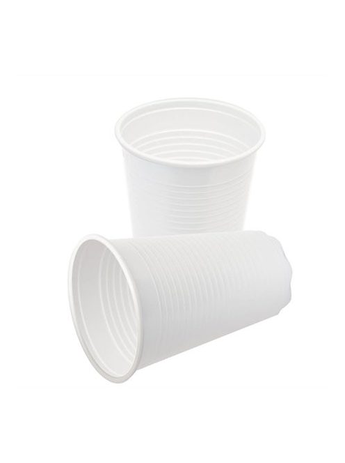 Műanyag pohár, 2,3 dl, fehér (KHMU010)