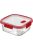 Ételtartó, szögletes, üveg, 0,7 l, CURVER "Smart Cook", piros (KHMU177)