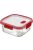 Ételtartó, szögletes, üveg, 0,7 l, CURVER "Smart Cook", piros (KHMU177)