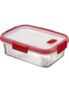   Ételtartó, szögletes, üveg, 0,9 l, CURVER "Smart Cook", piros (KHMU178)