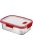 Ételtartó, szögletes, üveg, 0,9 l, CURVER "Smart Cook", piros (KHMU178)