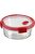 Ételtartó, kerek, üveg, 0,6 l, CURVER "Smart Cook", piros (KHMU179)