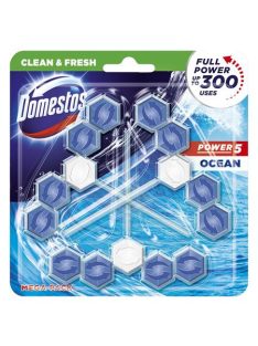   WC fertőtlenítő, 3 db-os, DOMESTOS "Power 5", óceán (KHT840)