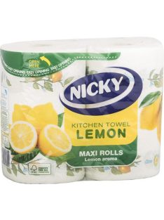   Kéztörlő, tekercses, 2 rétegű, 90 lap, "Nicky", citrom (KHT938)