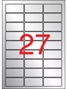   Etikett, 63,5x29,6 mm, poliészter, időjárásálló, kerekített sarkú, APLI, ezüst, 540 etikett/csomag, APLI