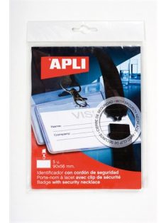   Azonosítókártya tartó, nyakba akasztható, biztonsági csattal, 90x56 mm, APLI (LCA11743)
