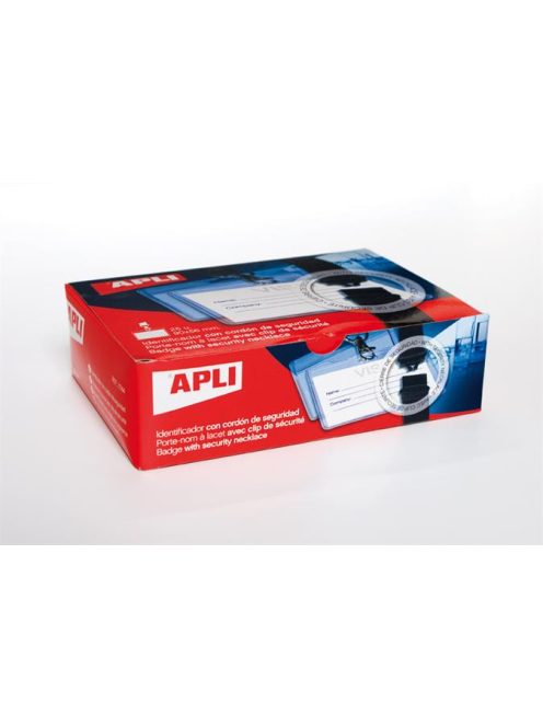 Azonosítókártya tartó, nyakba akasztható, biztonsági csattal, 90x56 mm,  APLI (LCA11744)