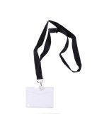 Azonosítókártya tartó, nyakba akasztható, biztonsági csattal, 90x56 mm,  APLI (LCA11744)