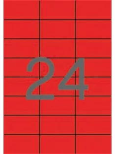   Etikett, 70x37 mm, színes, APLI, piros, 2400 etikett/csomag, APLI