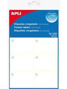   Etikett, 34x53 mm, fagyasztható, kerekített sarkú, A5 hordozón, APLI, 60 etikett/csomag, APLI