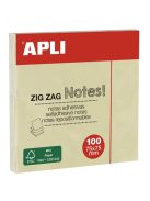 Öntapadó jegyzettömb, "Z", 75x75 mm, 100 lap, APLI "Classic", sárga (LCA12078)