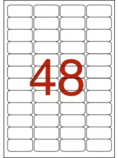   Etikett, 45,7x21,2 mm, poliészter, időjárásálló, kerekített sarkú, fehér, APLI, 960 etikett/csomag, APLI