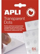 Ragasztókorong, eltávolítható, APLI "Transparent Dots", átlátszó (LCA12871)