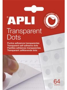   Ragasztókorong, eltávolítható, APLI "Transparent Dots", átlátszó (LCA12871)