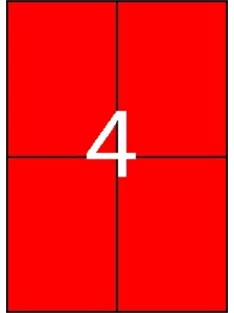   Etikett, 105x148 mm, színes, APLI, piros, 80 etikett/csomag, APLI