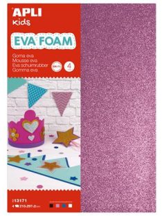  Moosgumi, 210x297 mm, A4, glitteres, APLI "Eva Sheets", vegyes színek (LCA13171)