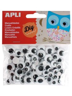   Öntapadó mozgó szem, kör, APLI "Creative", fekete-fehér (LCA13263)