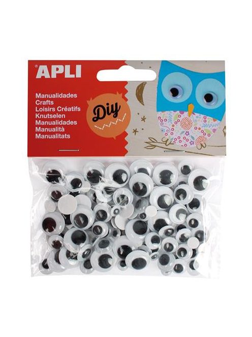 Öntapadó mozgó szem, kör, APLI "Creative", fekete-fehér (LCA13263)