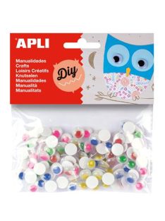   Öntapadó mozgó szem, kör, APLI "Creative", vegyes színek (LCA13266)