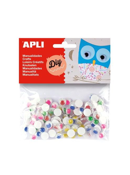 Öntapadó mozgó szem, kör, APLI "Creative", vegyes színek (LCA13266)