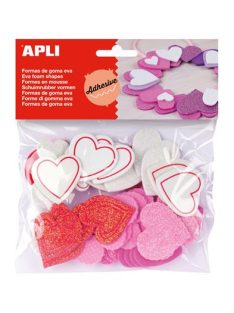   Moosgumi, öntapadó, szívek, APLI "Eva Sheets", vegyes színek (LCA13283)