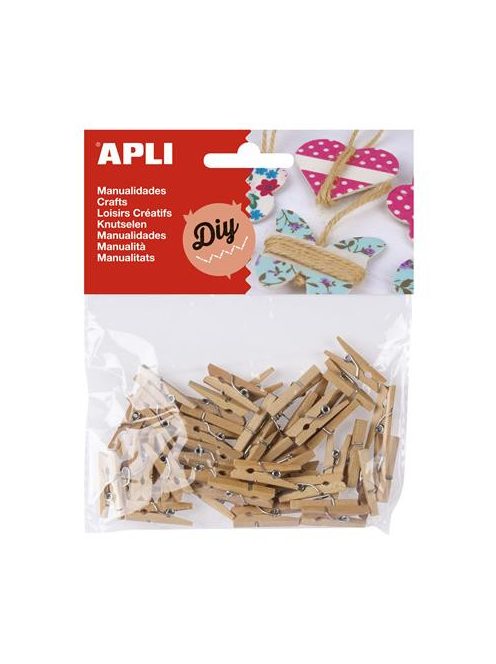 Csipesz, fa, 25x3 mm, APLI, natúr (LCA13478)