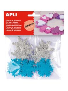   Moosgumi, öntapadó, hópihe, glitteres, APLI "Eva Sheets", kék és ezüst színek (LCA13488)