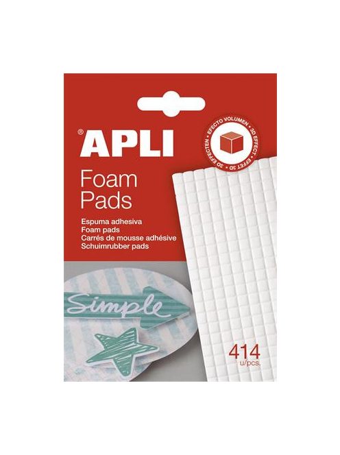 Ragasztó négyzetek, 414 db/csomag, kétoldalas, APLI (LCA13814)
