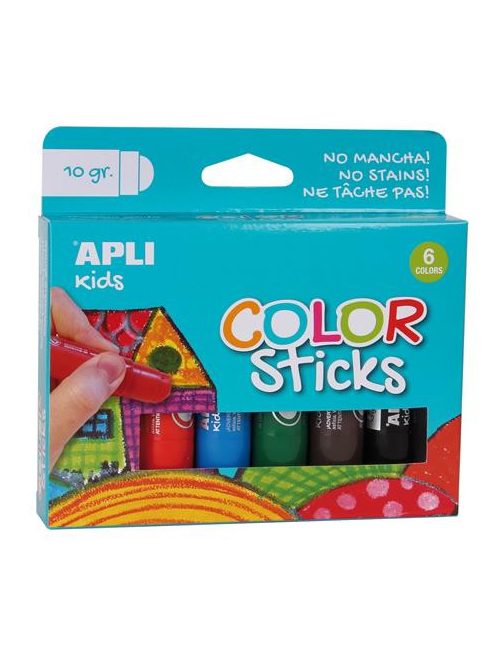 Tempera kréta készlet, APLI Kids "Color Sticks", 6 különböző szín (LCA14227)